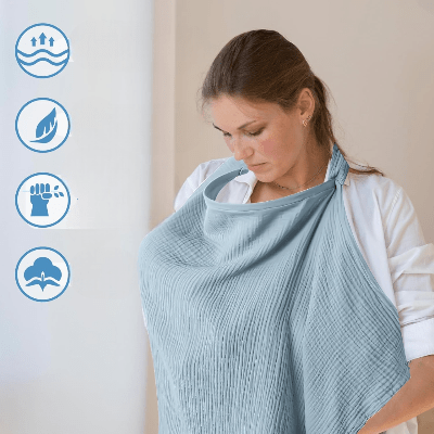 Cape d'allaitement - BreastfeedingCover™ - Bleu Ciel - Carrefour bébé maman